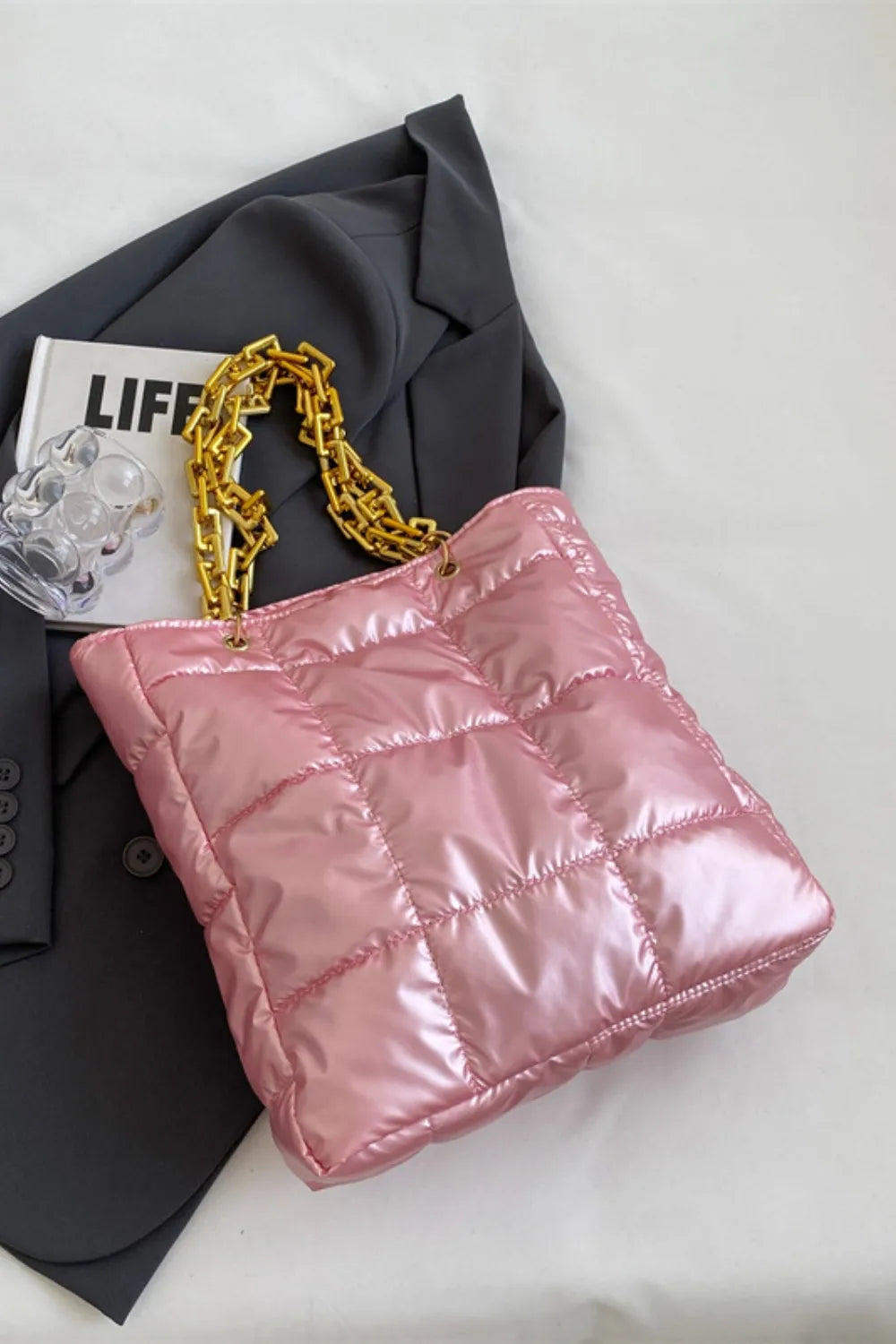 Bubble Texture Chain Handbag - Korvel
