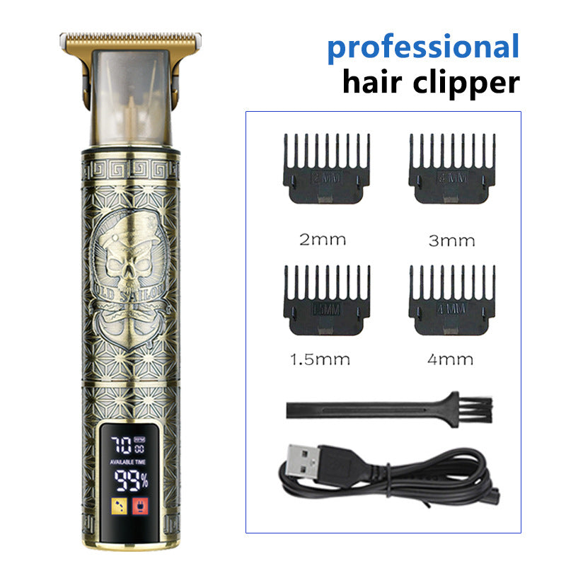 T9 Hairdresser With LCD Display Electric Hair Clipper Household Large Screen Digital Display Electric Hair Clipper Carving Oil Head Shaver Hair Clipper - Korvel