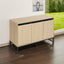 Engraved 3-door side panel with LED, self-service cabinet storage cabinet, modern coffee bar cabinet with adjustable shelf - Korvel