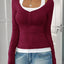 Camiseta de Estilo de Dos Piezas con Escote Redondo