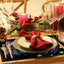 Christmas table mat with white linen starry sky and Santa Claus print - Korvel