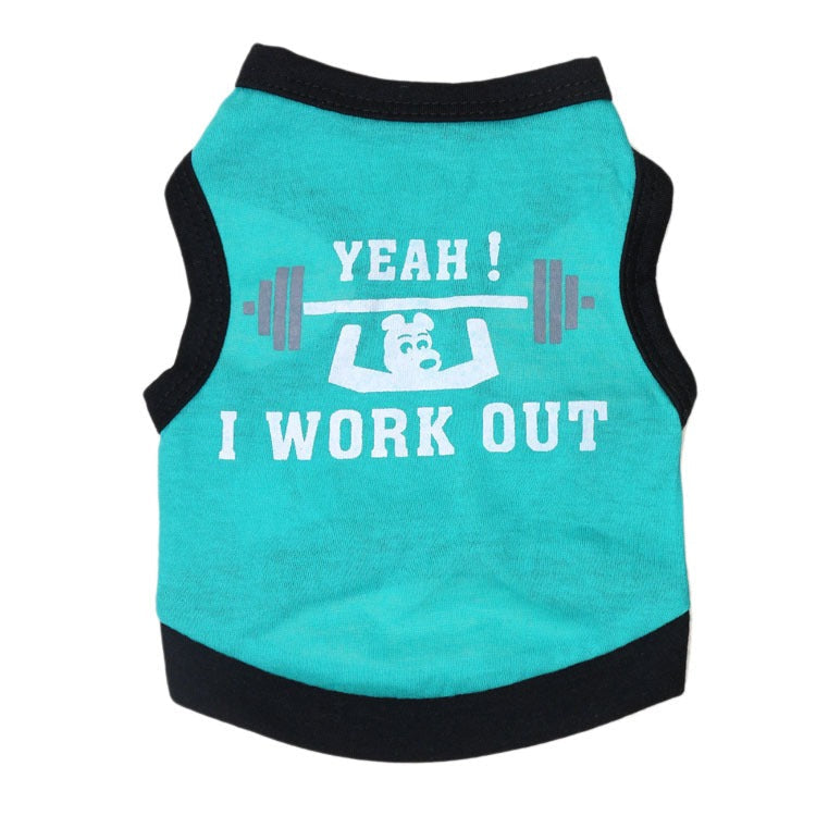 Pet Clothes Dog Clothes Cotton Sweat Weight Lifting Small Dog Pet Vest Spring And Summer - Korvel
