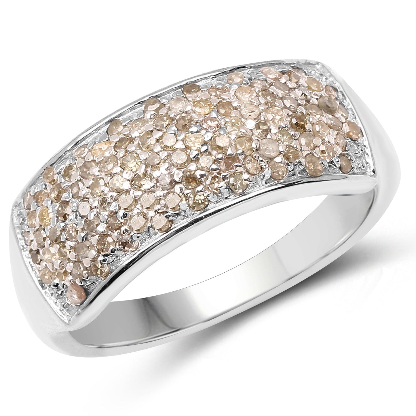 Bague de fiançailles en argent sterling avec diamant blanc véritable de 0,42 carat