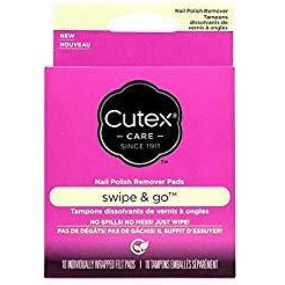 Cutex Swipe & Go Tampons de Dissolvant à Vernis à Ongles - 10 Compte