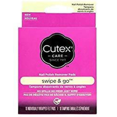 Cutex Swipe & Go Nail Polish Remover Pads - 10 Count