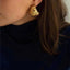 Retro Metal Stud Earrings Geometric Irregular for Women Brass Jewelry Light Luxury Europe And America - Korvel
