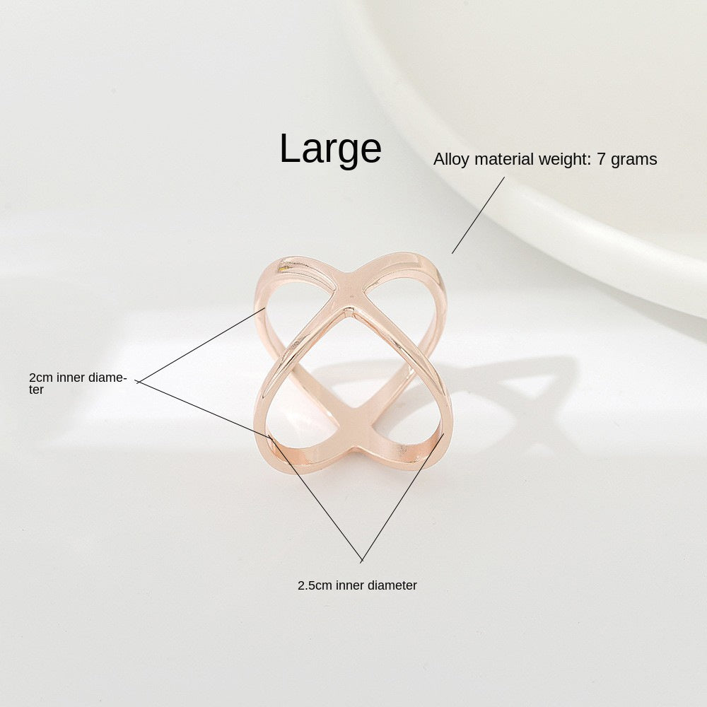 Creative Rice King Star Gold-Plated Scarf Buckle Multi-Purpose X Cross Hollow Smooth Surface Scarf Square Shawl Buckle - Korvel