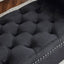 Storage Bench, 44.5-Inch Queen Velvet Button Bedside Bench, Entryway Living Room with Armrests, Nailhead Trim  Black - Korvel