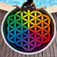 3d Bohemian Tai Chi Animal Digital Print Round Ribbon Beach Towel Swimming Yoga Picnic Mat Bikini Covered Napkin - Korvel