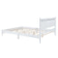 Queen Size Wood Platform Bed Frame, Retro Style Bed with Rectangular Headboard,No Need Box Spring,White - Korvel
