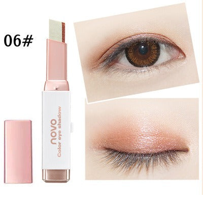 Eyeshadow Stick Stereo Gradient Shimmer Double Color Cream Pen Eye Makeup Cosmetics Tool - Korvel