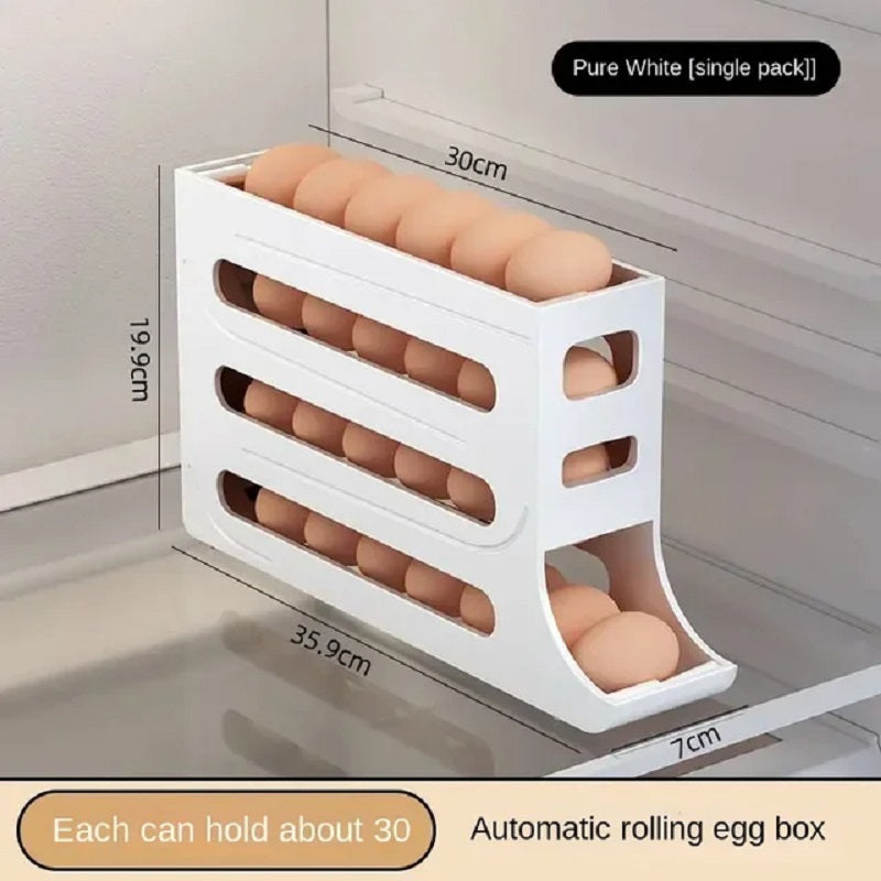 Refrigerator Egg Storage Box Automatic Scrolling Egg Holder Kitchen Large Capacity Dedicated Rolling Egg Storage Box for Kitchen - Korvel