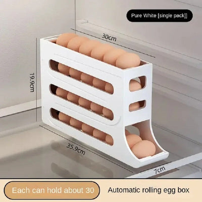 Refrigerator Egg Storage Box Automatic Scrolling Egg Holder Kitchen Large Capacity Dedicated Rolling Egg Storage Box for Kitchen - Korvel