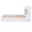 Wood Queen Size Platform Bed with Storage Headboard  Shelves and 4 Drawers  White - Korvel
