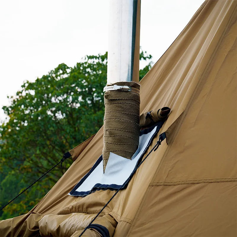 Adjustable Fireproof Stove Pipe Wrap with Clamps - 5m x 5cm