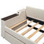 Twin Size Upholstery Daybed with Storage Arms and USB - Beige