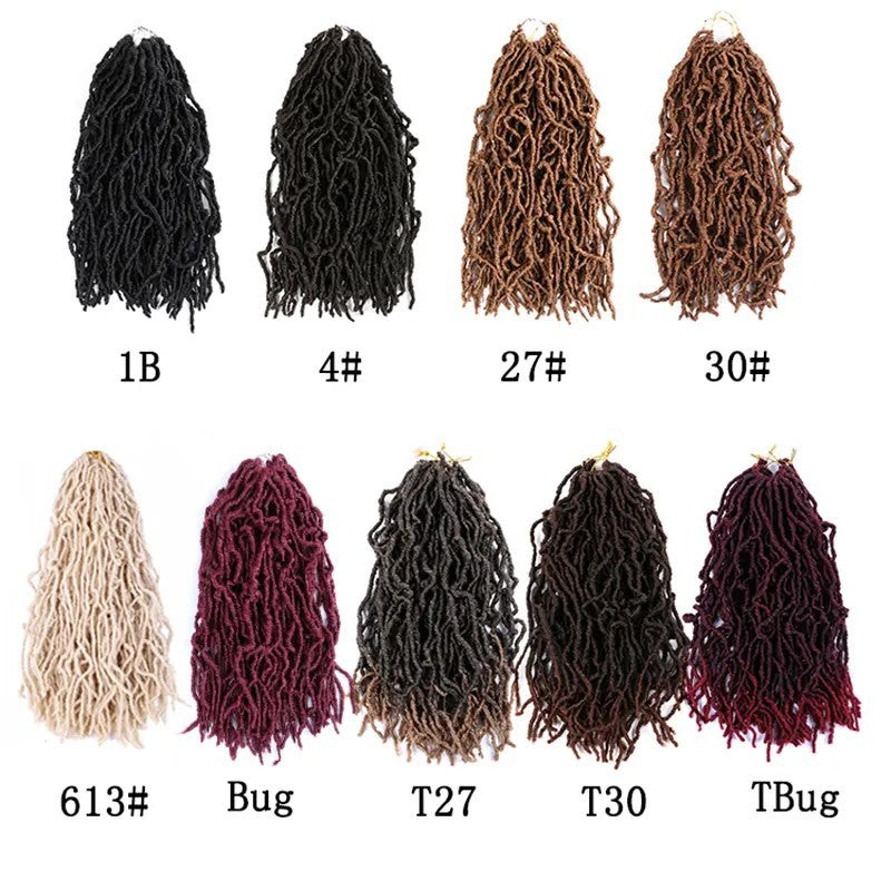 18 24 36 inch Wig Earthworm Crooked Crochet Fiber Wig NuLocs Braiding Hair Dirty Braid - Korvel