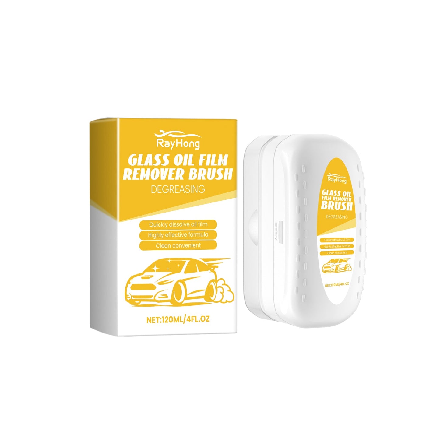 Car Glass Cleaning Brush, Car Window Glass Cleaning Stains Oil Stains Waterproof Rain Cleaning Brush - Korvel