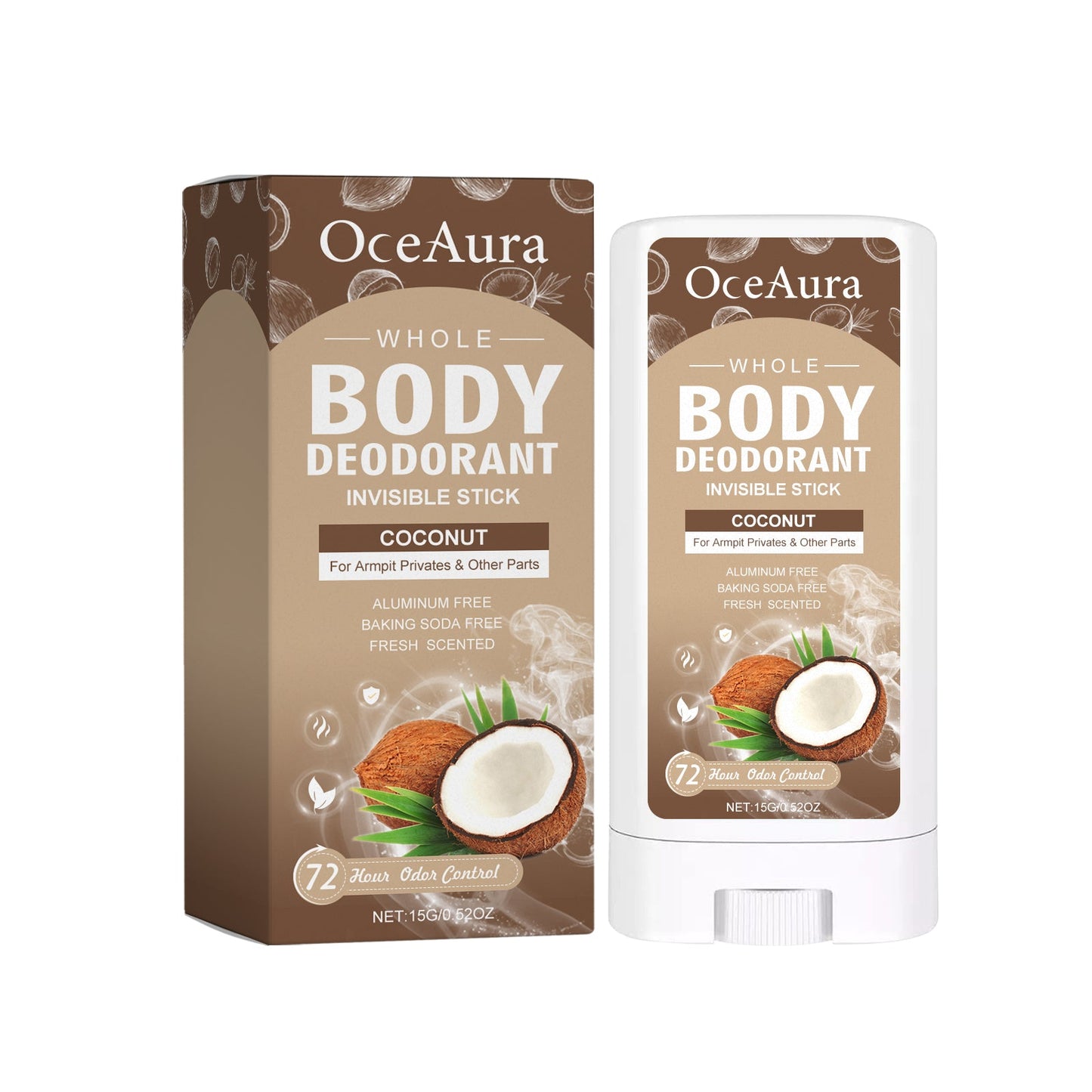 Whole Body Deodorant, Clean Armpit Sweat Odor Mild Refreshing Deodorant Stick - Korvel