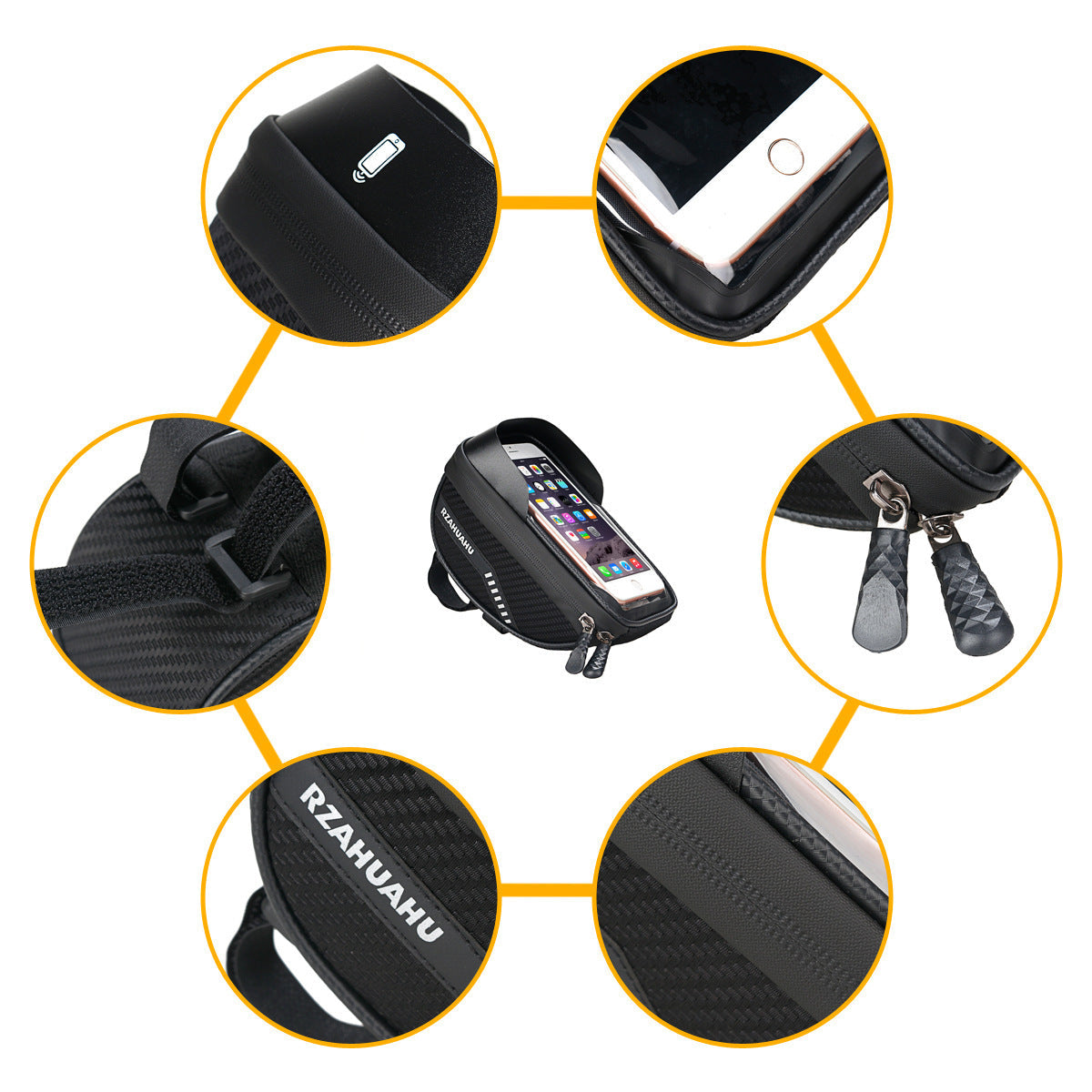 Bicycle Bag Front Beam Bag Car Front Bag Beam Upper Tube Bag Mobile Phone Bag Mountain Road Bike Bicycle Riding Equipment - Korvel