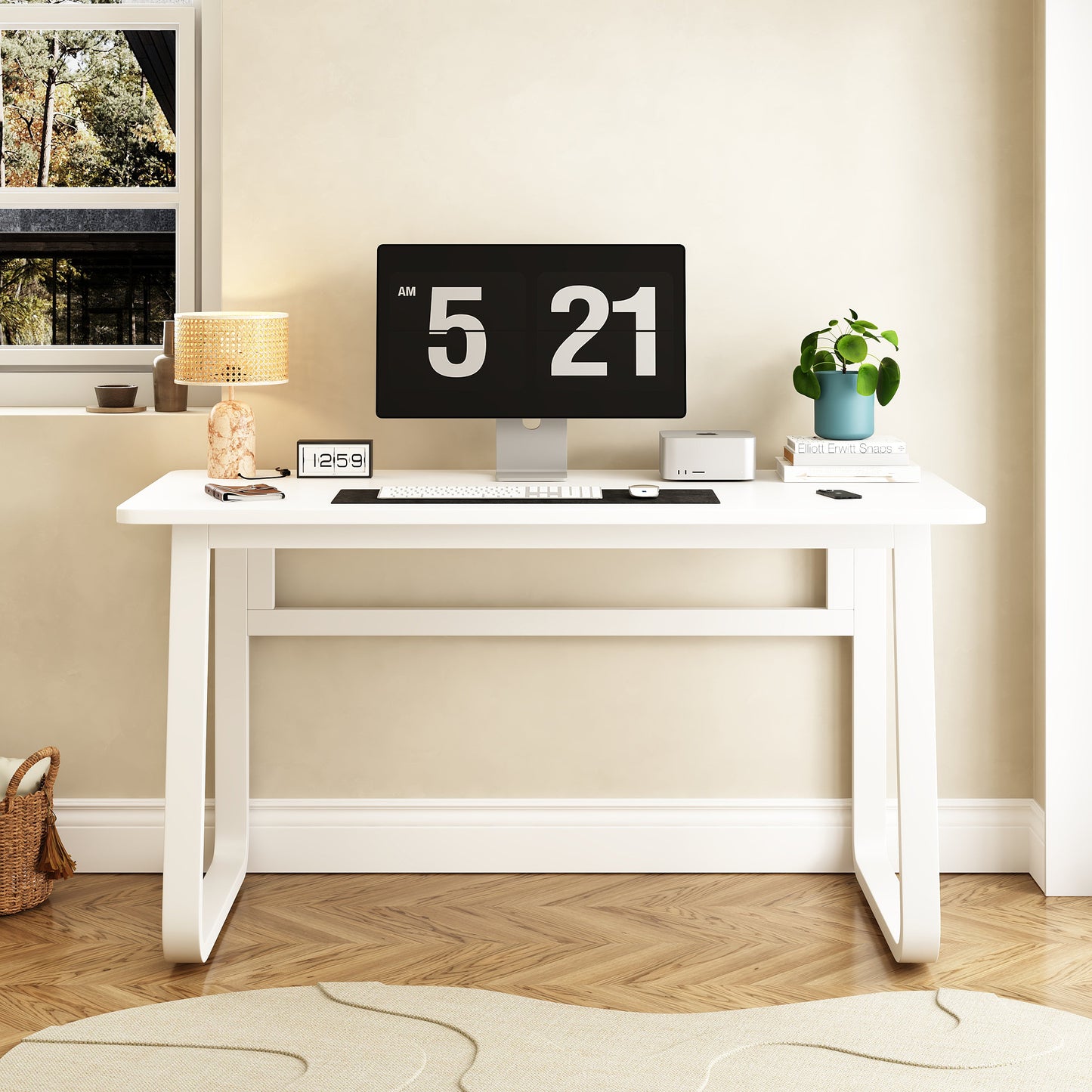 L47.2inch Computer desk table simple gaming table chair Home desk Student writing desk Bedroom desk workbench desk - Korvel