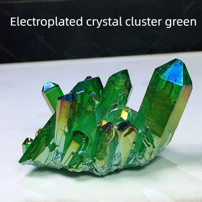 Natural Green Crystal Cluster - Modern Home Decor