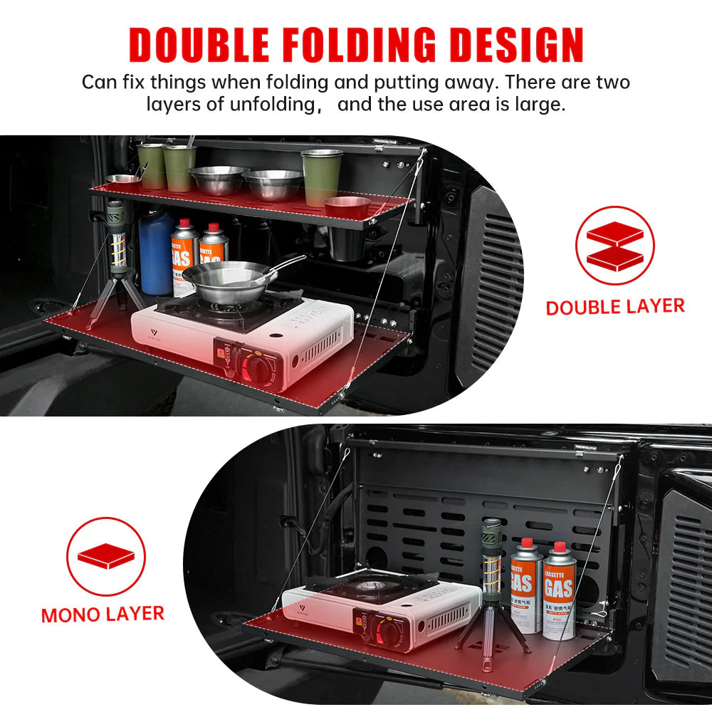 Tailgate Table & MOLLE Panel For Ford Bronco(2021-2024) - 2-Tier Camping Rack - Korvel
