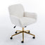 Chaise de bureau ajustable beige avec base en métal doré