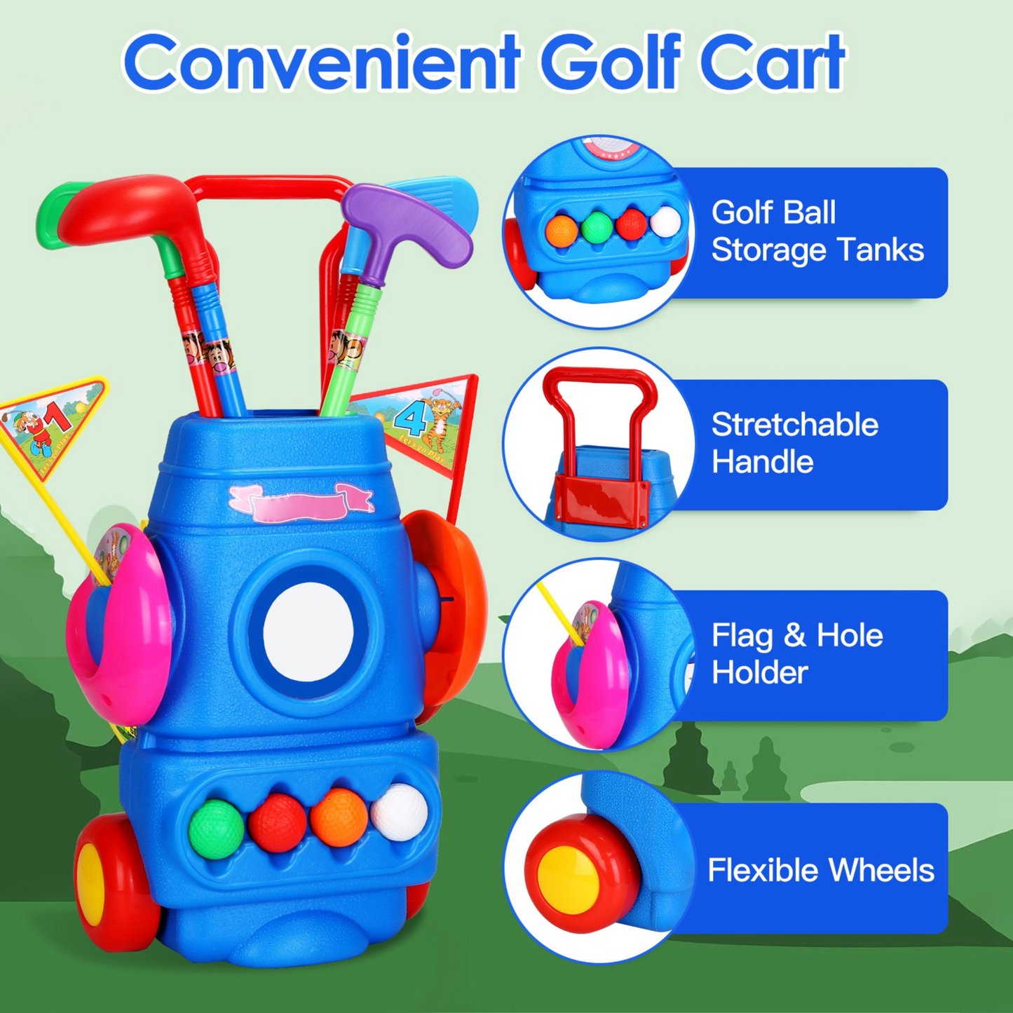 Ensemble de golf pour tout-petits GBruno - Jouet de golf complet pour enfants