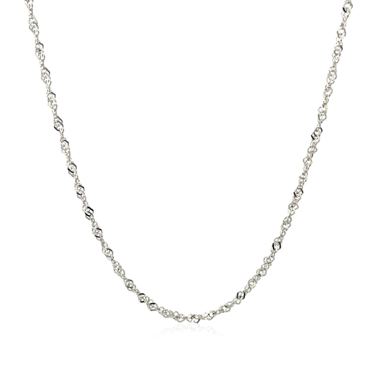 Cadena de Singapur de Oro Blanco de 14k - 1.5mm Elegancia