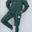 Plus Size Striped Quarter Zip Top and Pants Set