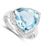 Bague de fiançailles en argent sterling avec topaze bleue de 8,30 carats et diamants