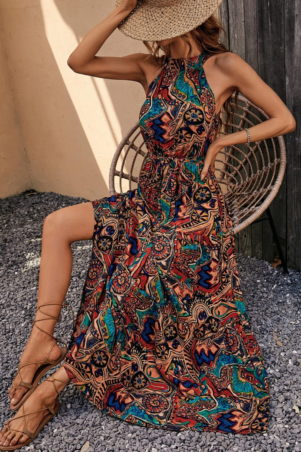 Elegant Floral Sleeveless Dress - A Summer Essential