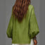 Retro Solid-Color Loose-Fit Casual Half-Collar Long Sleeve Shirt