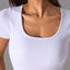 Square Neck Active T-Shirt with Detachable Chest Pads