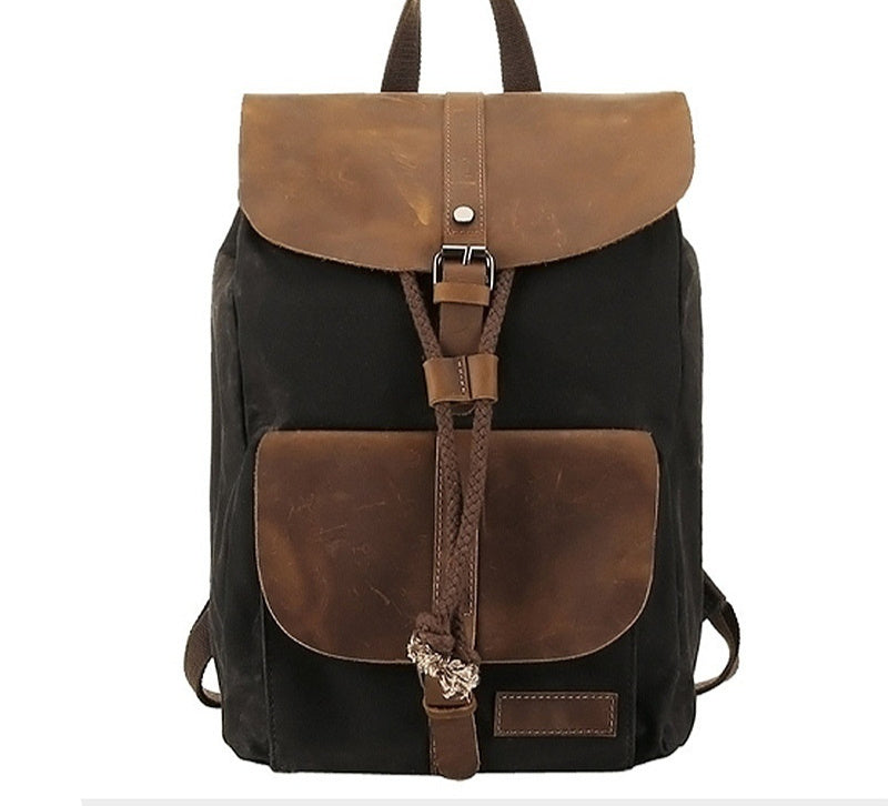 Mochila Casual de Cuero Crazy Horse Impermeable