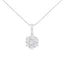 Pendentif collier en diamant en fleur en or blanc 14K 2,00 cttw