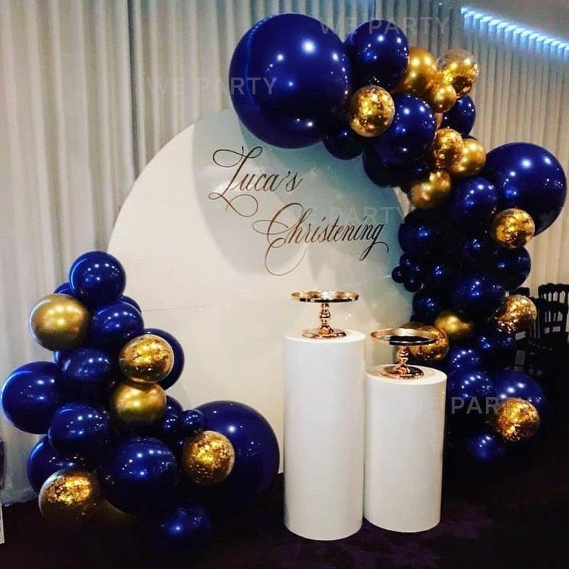 Kit de Arco de Globos de 85pcs en Azul Marino y Dorado