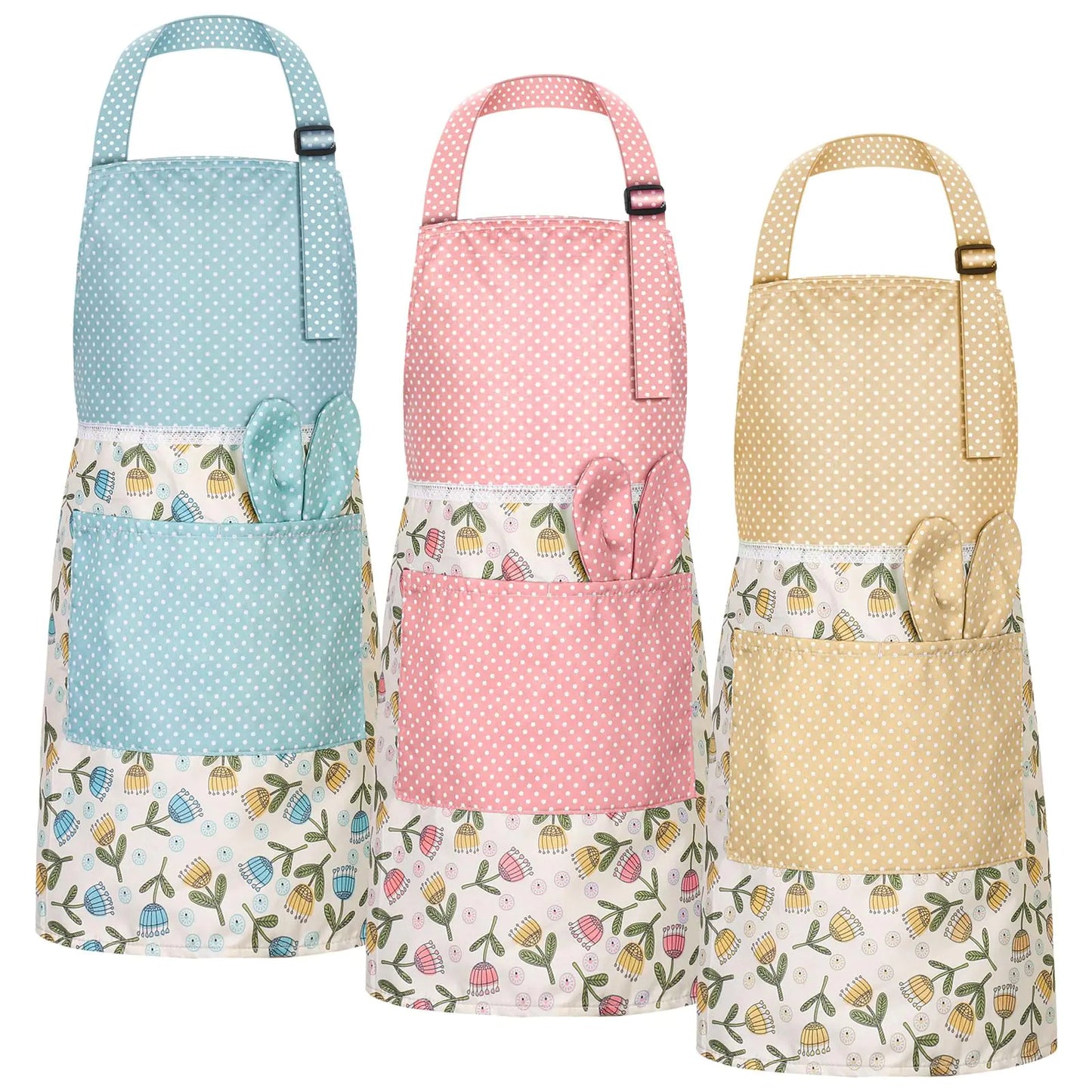 Auidy Tulip Kids Apron - Waterproof & Adjustable Baking Bib
