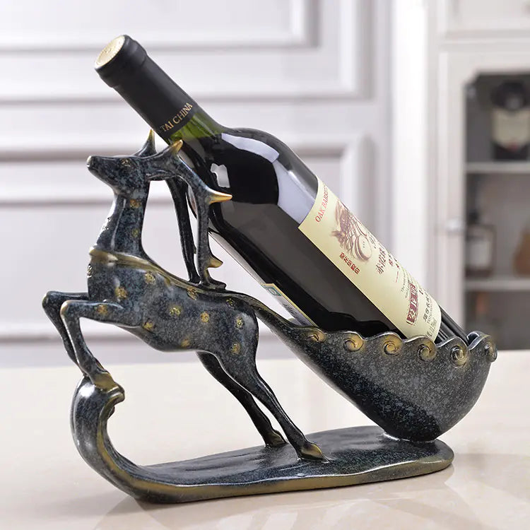 Support de vin en forme de cerf de style européen moderne pour la décoration intérieure