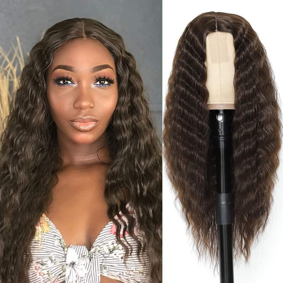 European and American Women's Wig Small Lace Center Deep Wave Long Curly Wig Headband Lace Wigs - Korvel