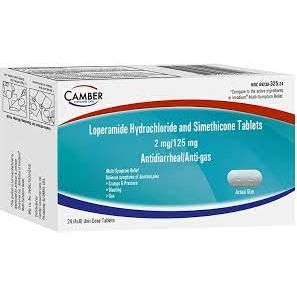 Camber Loperamide Hydrochloride and Simethicone Tablets - 12 Count