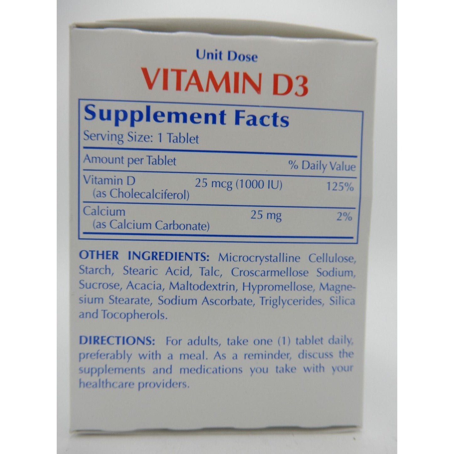 Major Vitamine D3 25 Mcg (1000 UI) - 100 Comprimés à Dose Unitaire