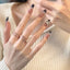 Black French Long Wearing Nail Rhinestone Love Chain Removable Fake Nail Nail Piece Nail Sticker Manicure Nail - Korvel
