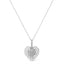 .925 Sterling Silver Heart Pendant Necklace with Diamond Accents