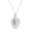 .925 Sterling Silver Heart Pendant Necklace with Diamond Accents