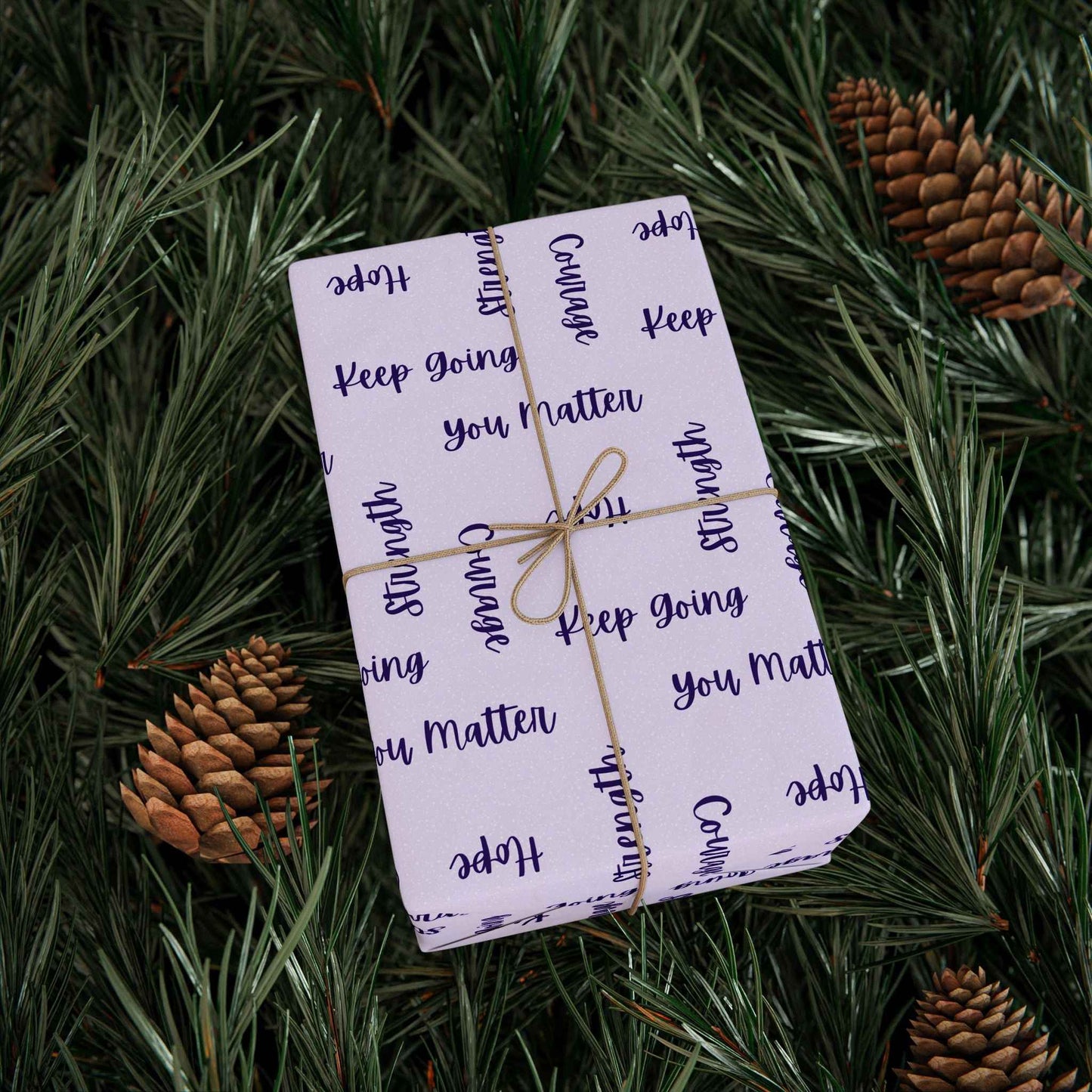 Emballage de mots inspirants – Emballage cadeau violet clair