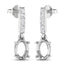 0.14 Carat Genuine White Diamond 14K White Gold Semi Mount Earrings