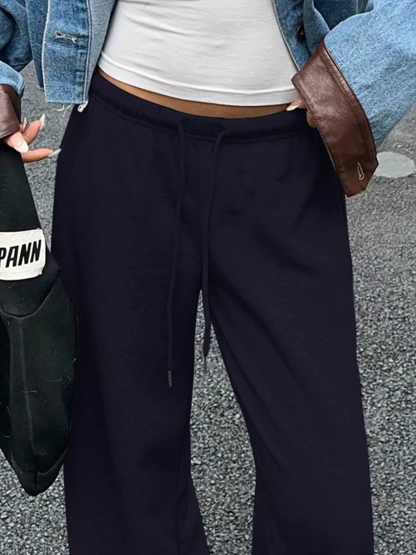 Pantalons de survêtement à taille large avec cordon de serrage