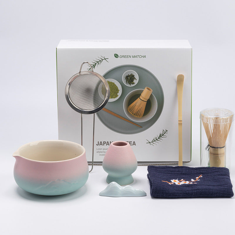 Premium 8-piece Matcha Set: Ceramic Chawan, whisky gift box, Matcha tools – for tea lovers - Korvel